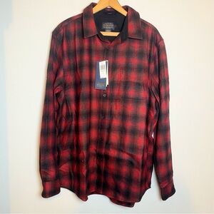 Pendleton Men's Plaid Lodge Flannel Shirt 100% Virgin Wool Size Large, NWT $179